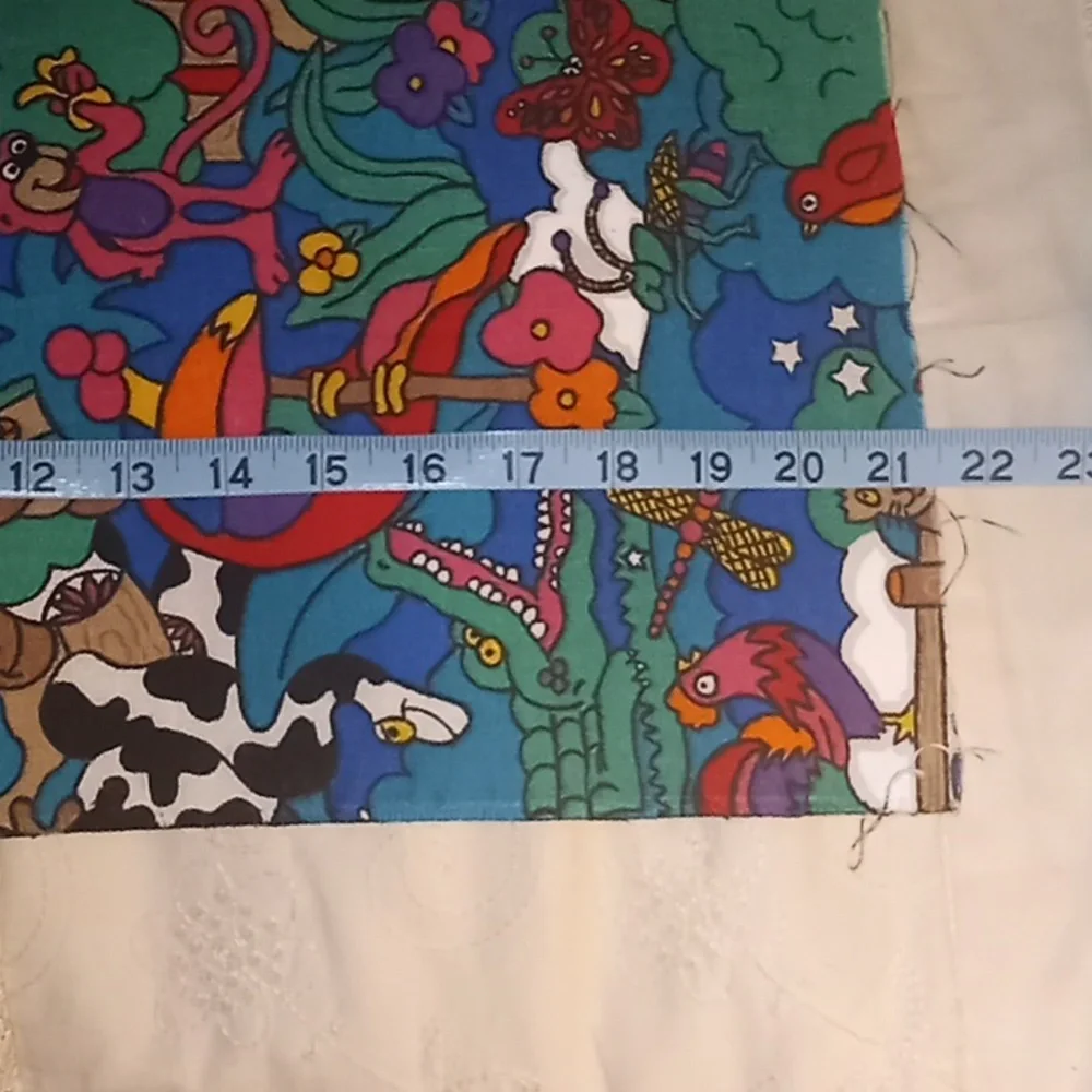 Extra Left Over Fabric Animal Print Noah's Ark Fabric Craft Curtain 44